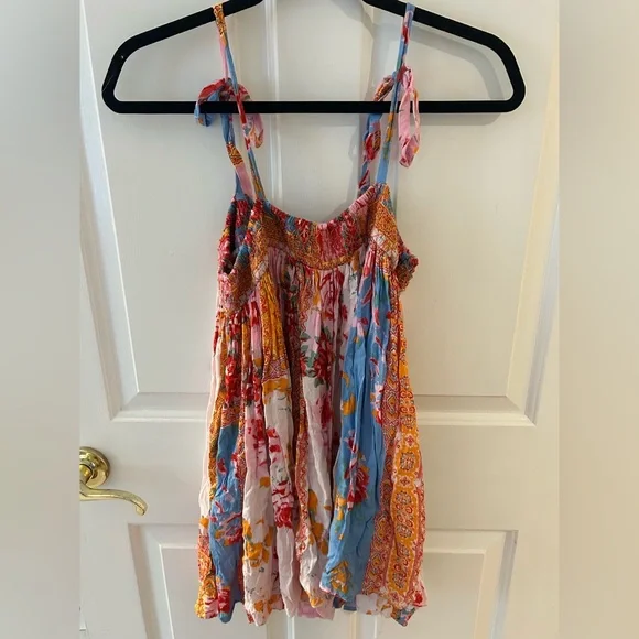 Free People Floral Mini Dress - Pink, Red, Blue - Picture 3 of 3